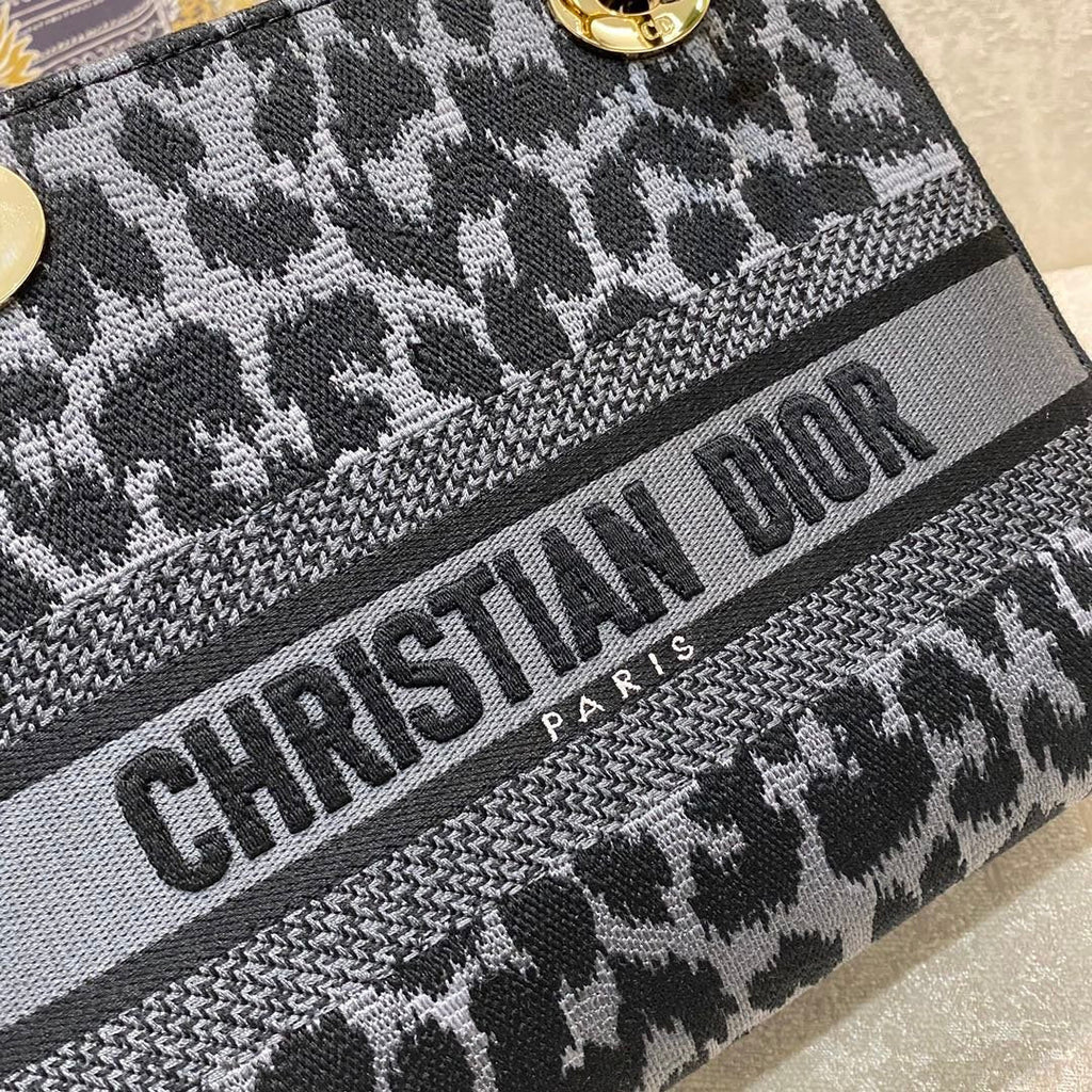 Christian Dior Medium Lady D-Lite Bag 24cm Leopard