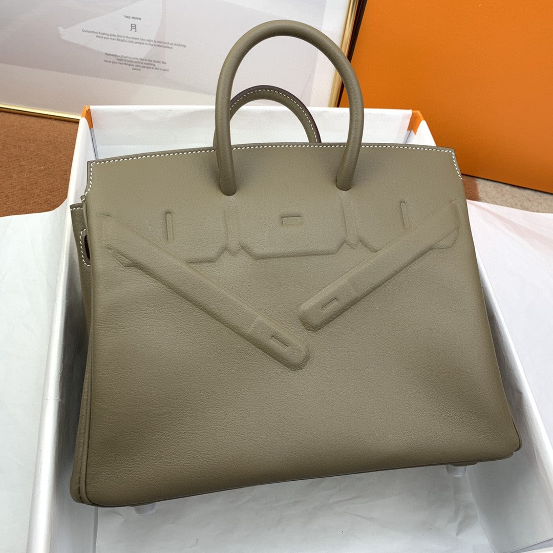 Hermes Etoupe Shadow Birkin 25 Brown