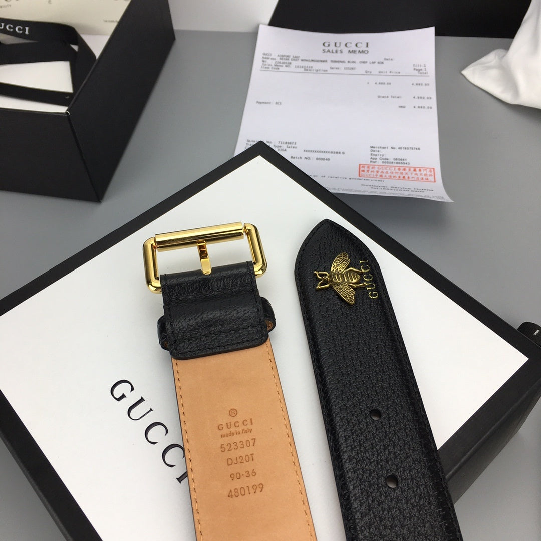 Gucci Belt With Square Buckle Black