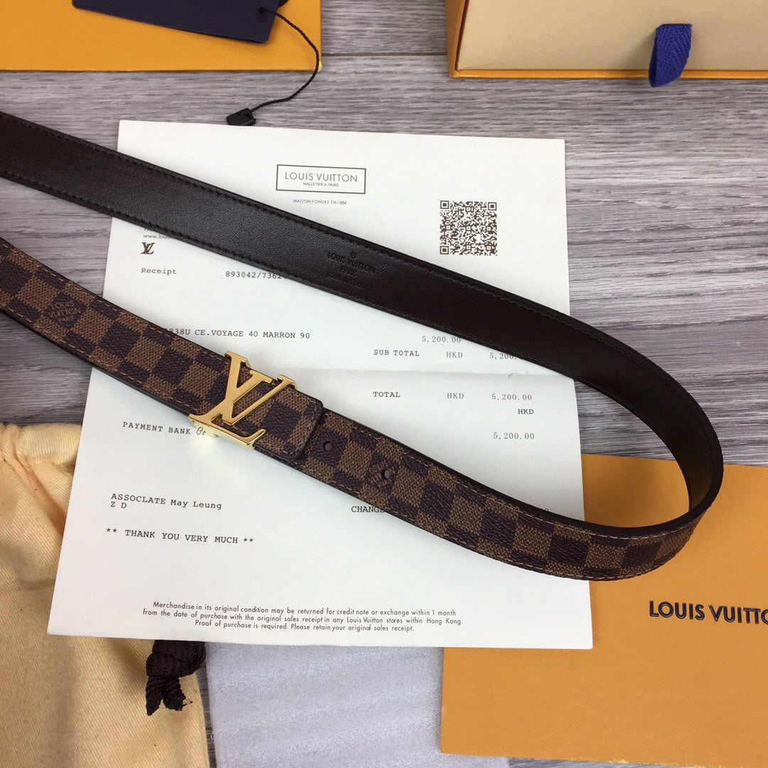 Louis Vuitton LV Initiales Reversible Belt Brown