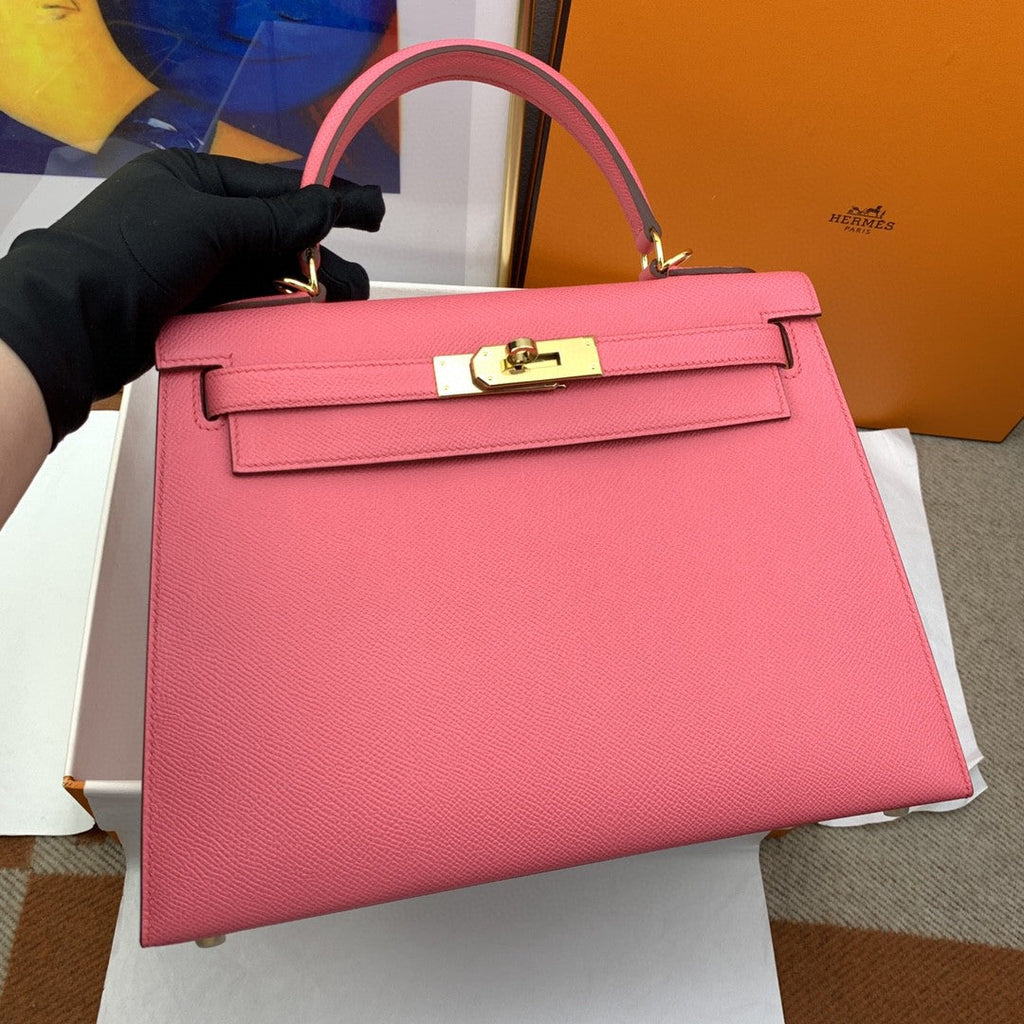 Hermes Kelly 28 Togo Gold Hardware Pink