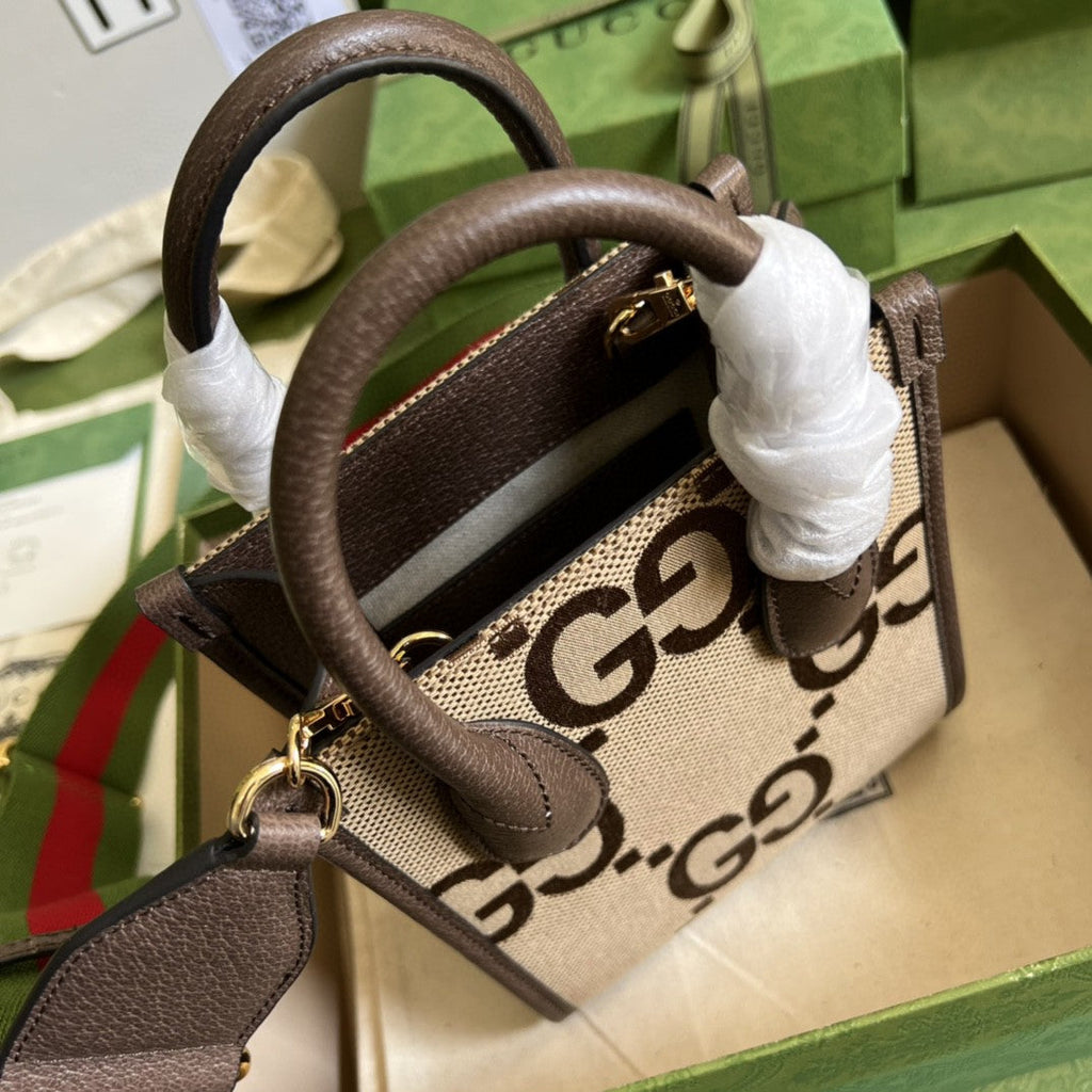 Gucci 671623 Mini Tote Bag With Interlocking G 16cm Brown
