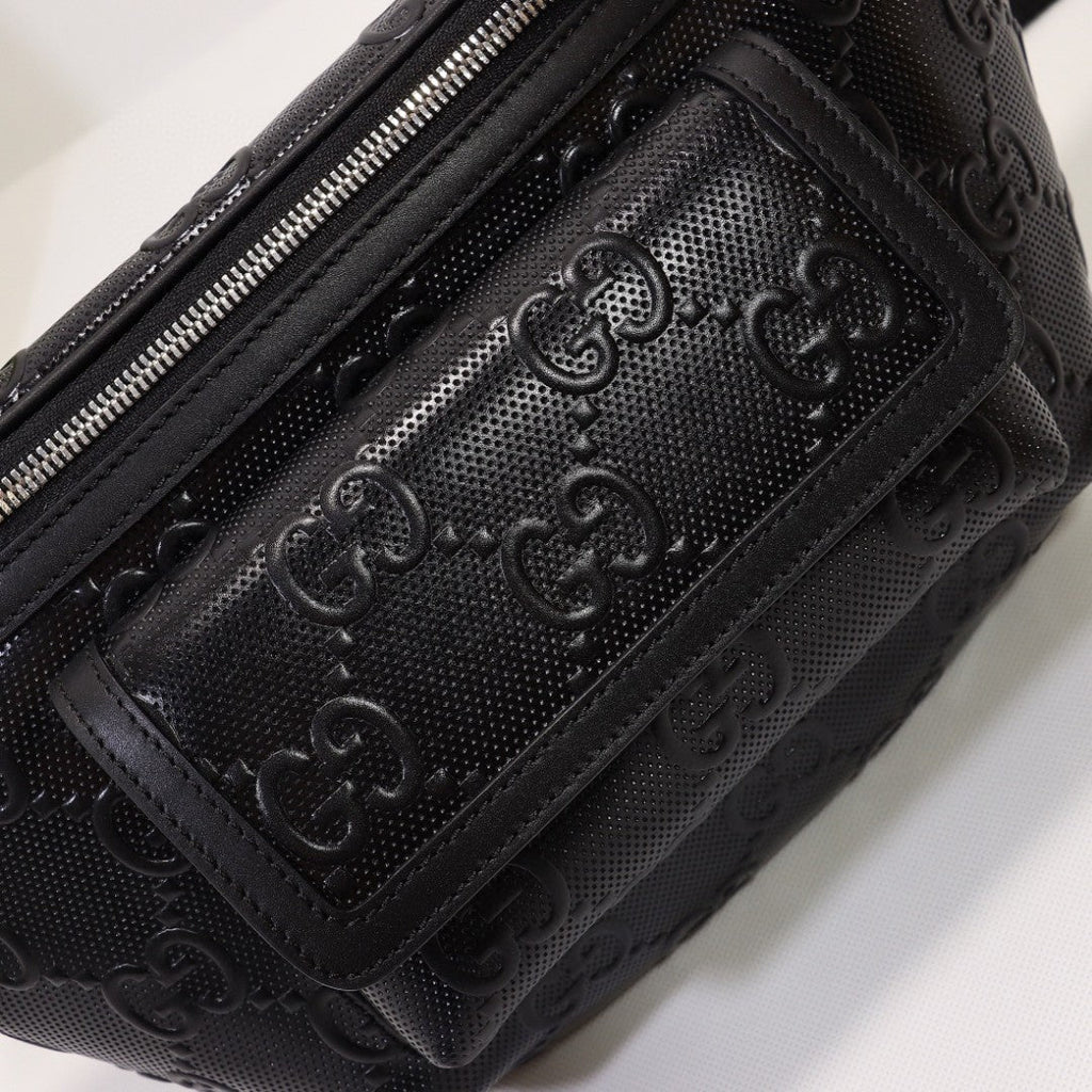 Gucci Embossed Belt Bag 28cm Black