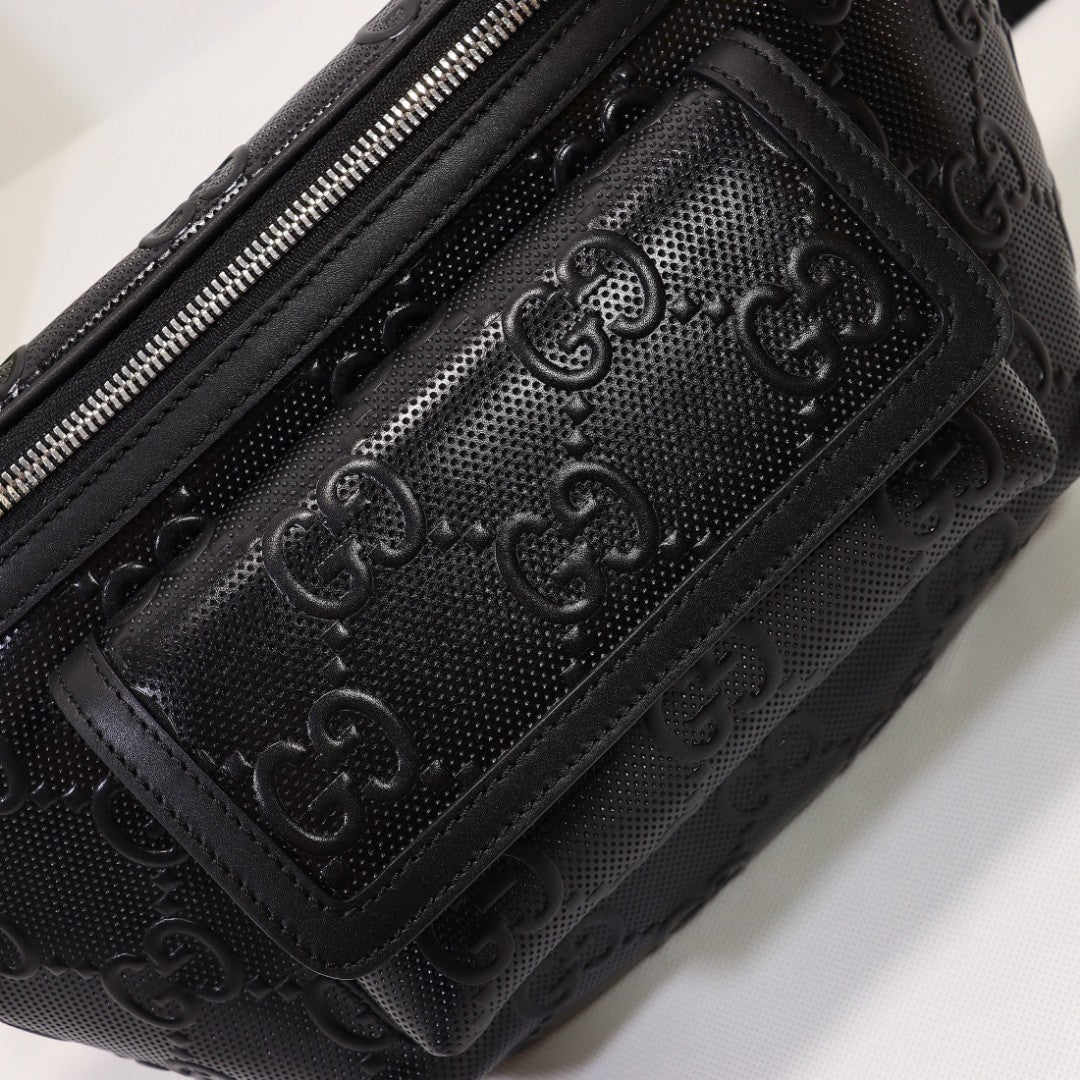 Gucci Embossed Belt Bag 28cm Black