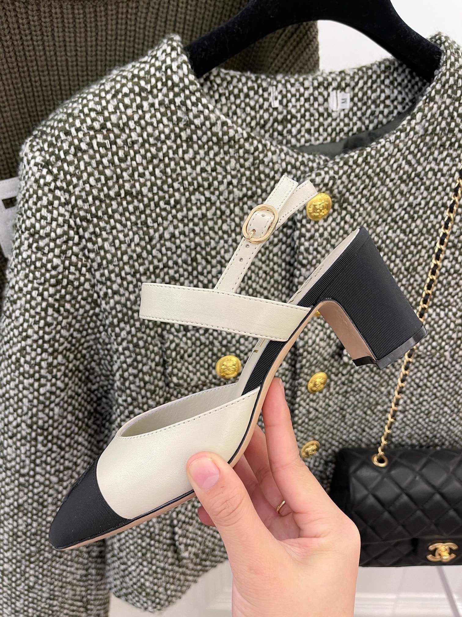Chanel Sling Back White