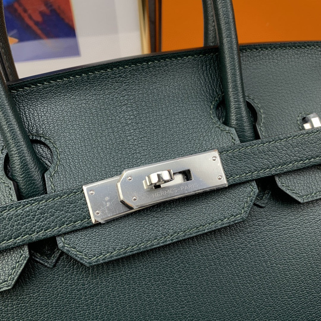 Hermes Birkin 30 Nata Swift Silver