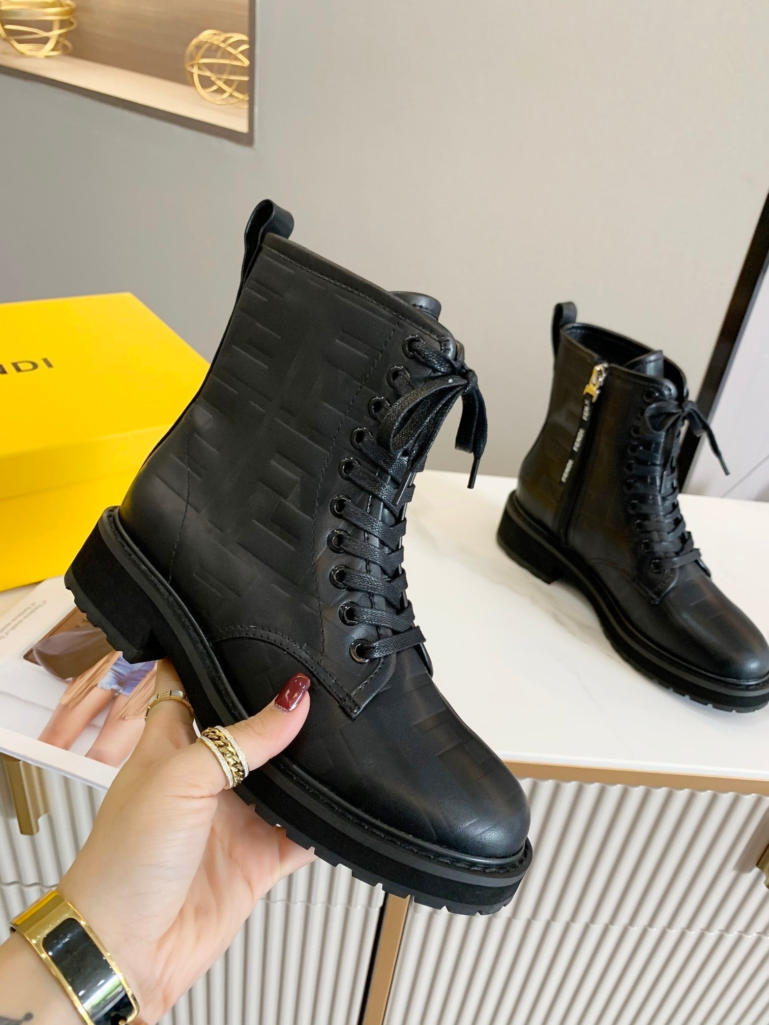Fendi Signature Boots Black