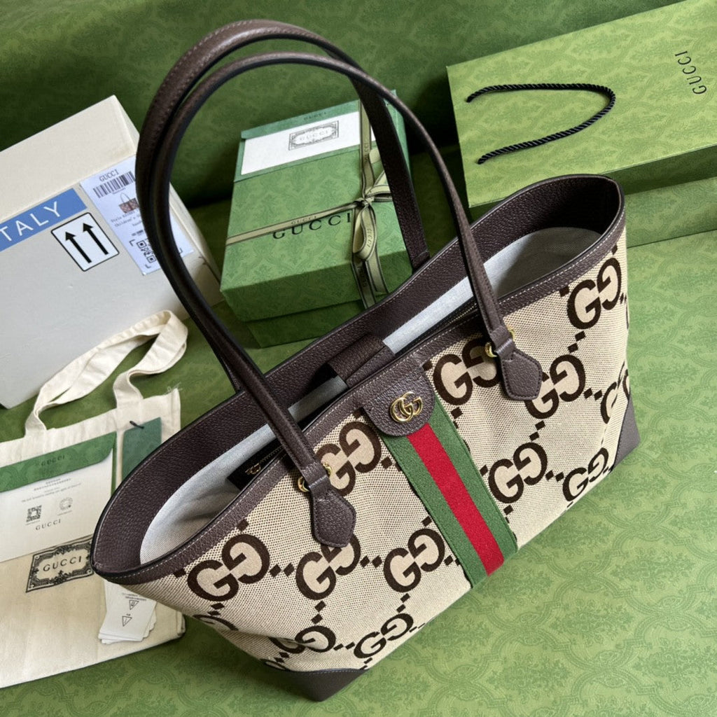 Gucci Ophidia Jumbo GG Medium Tote Bag 38cm Brown