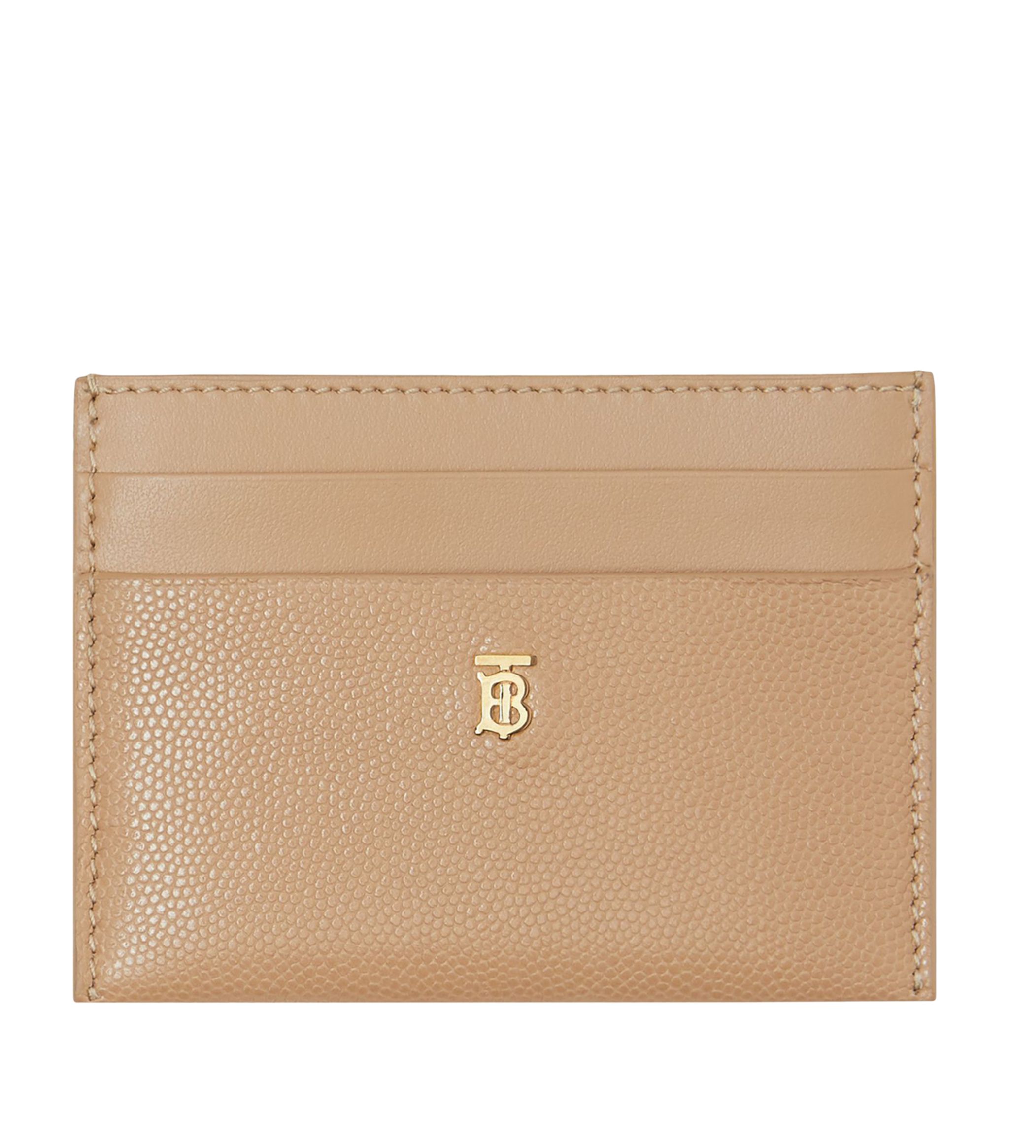 Leather Beige Tb Monogram Card Holder