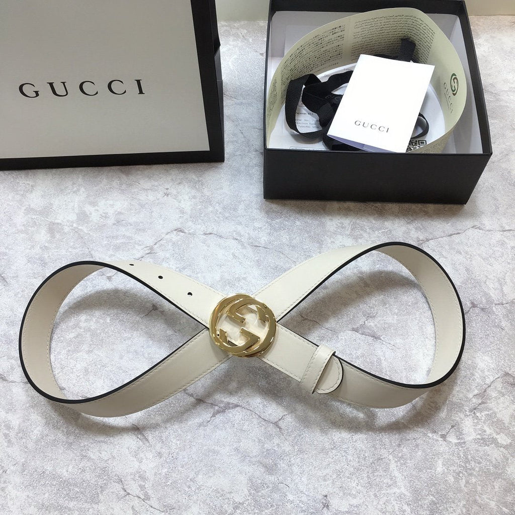 Gucci Belt With Double G Buckle White