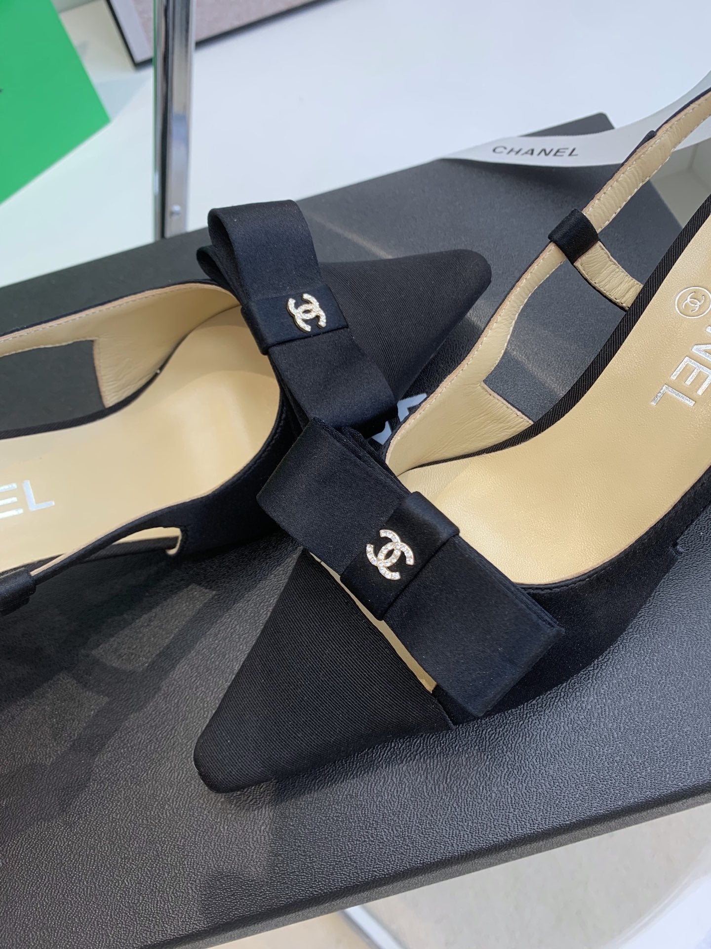 Chanel Sling Back Black