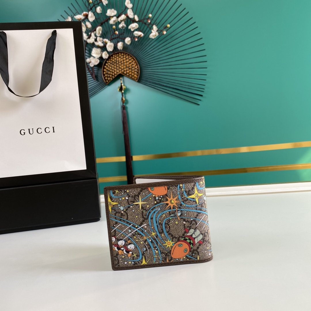 Gucci Disney Donald Duck Brown Wallet 11cm