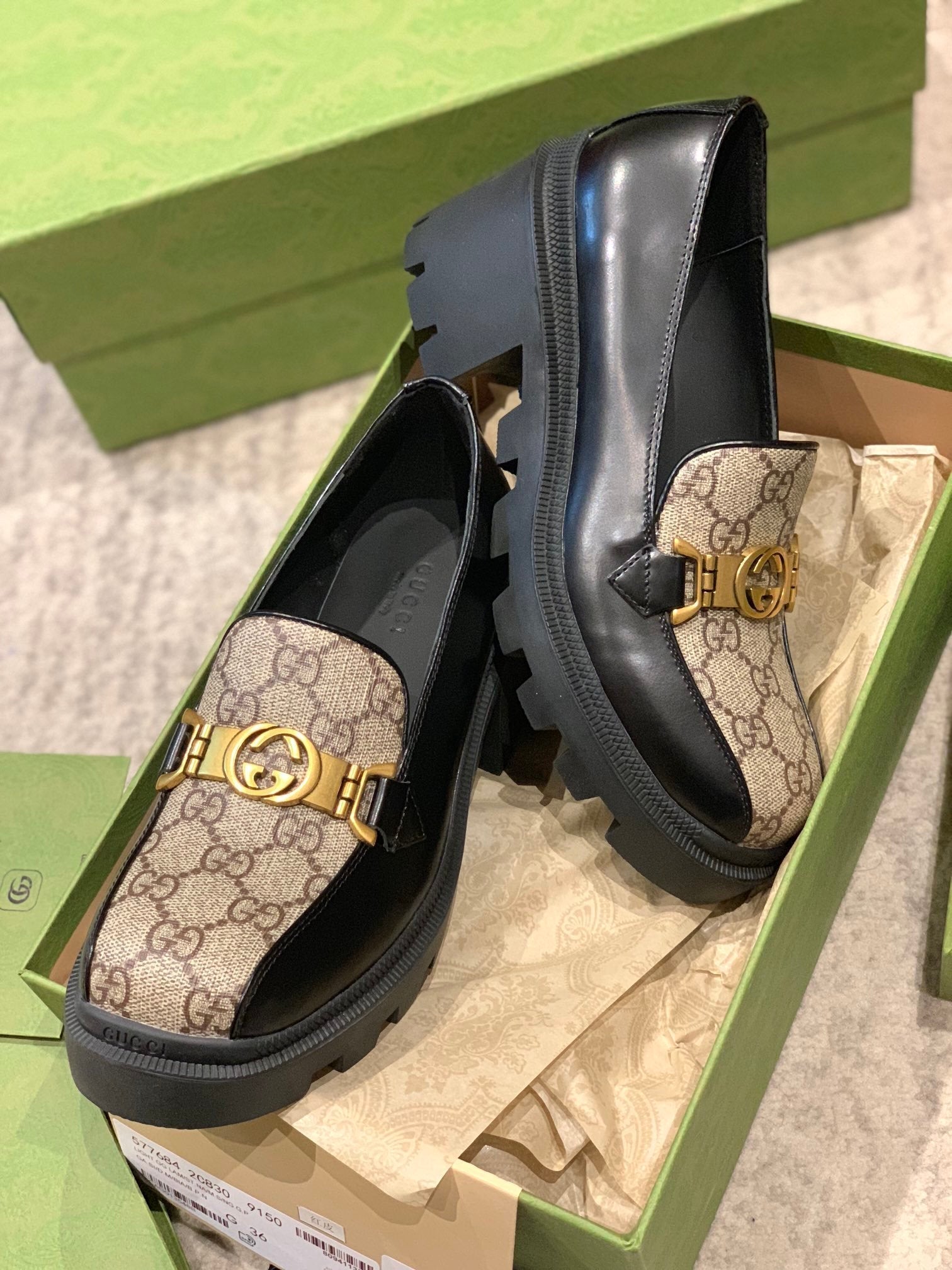Gucci Lug Sole Horsebit Loafer Brown