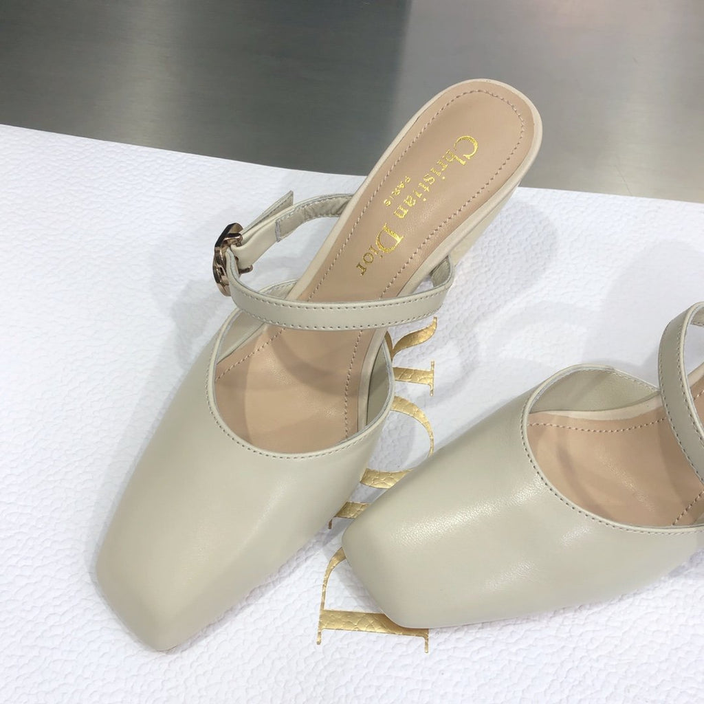Dior Rhodes Heeled Mule Beige