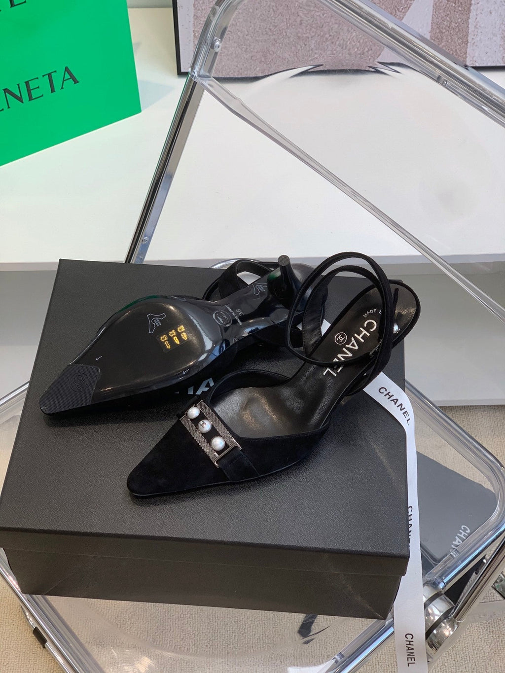 Chanel Sling Back Black