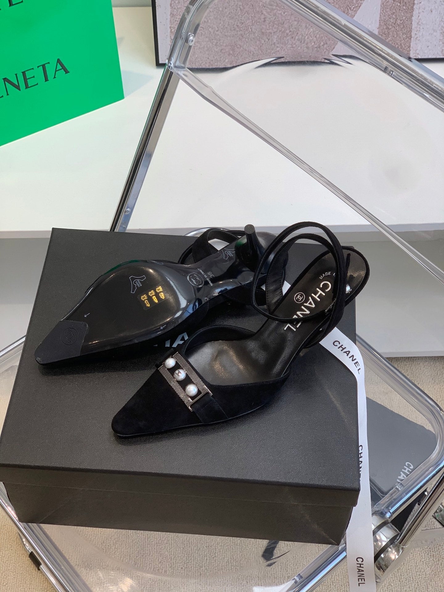 Chanel Sling Back Black