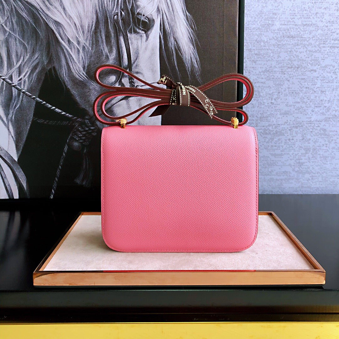 Hermes Constance Shoulder Bag 23cm Pink