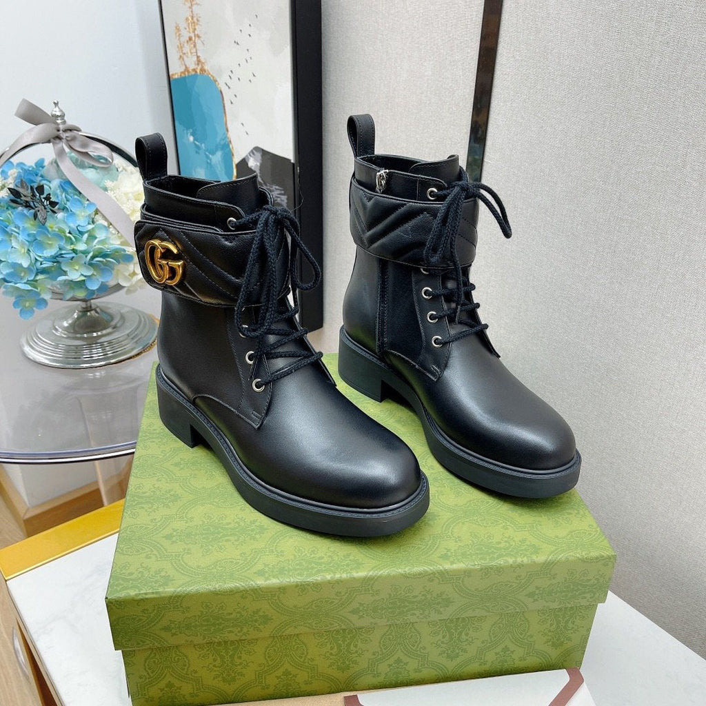 Gucci Ankle Boots With Double G Black