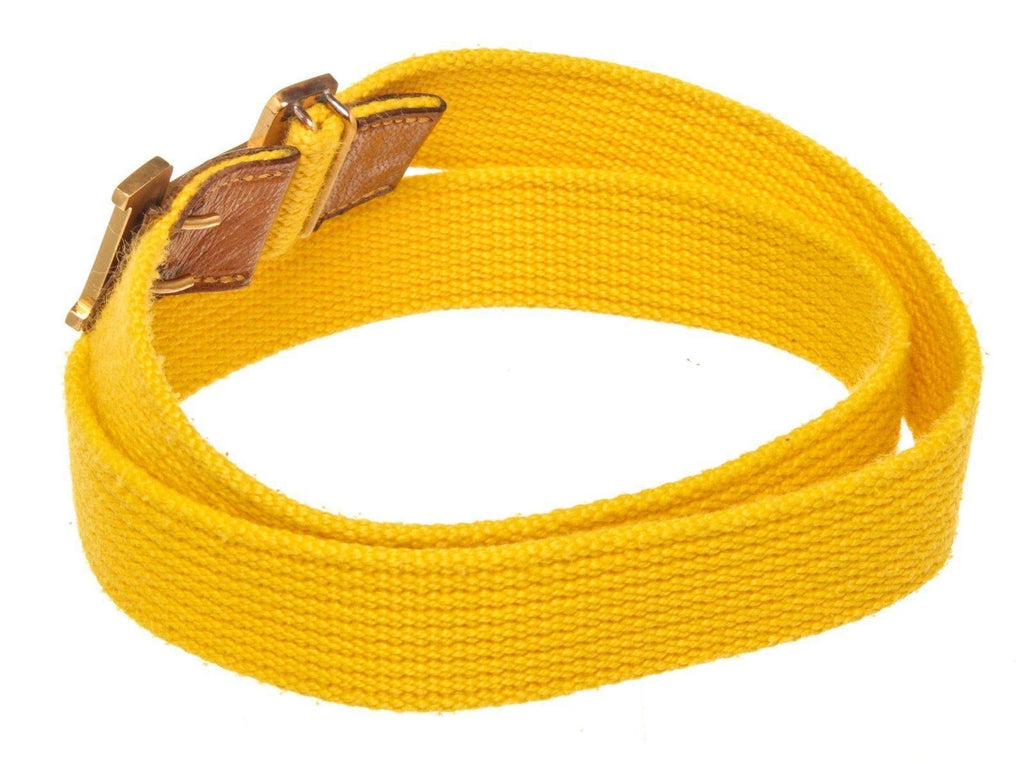 Hermes Yellow Canvas H Belt
