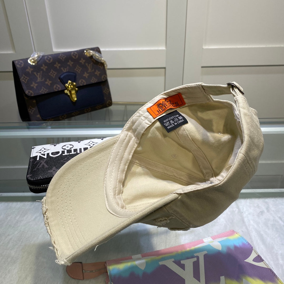 Hermes Davis H Primavera Cap Beige
