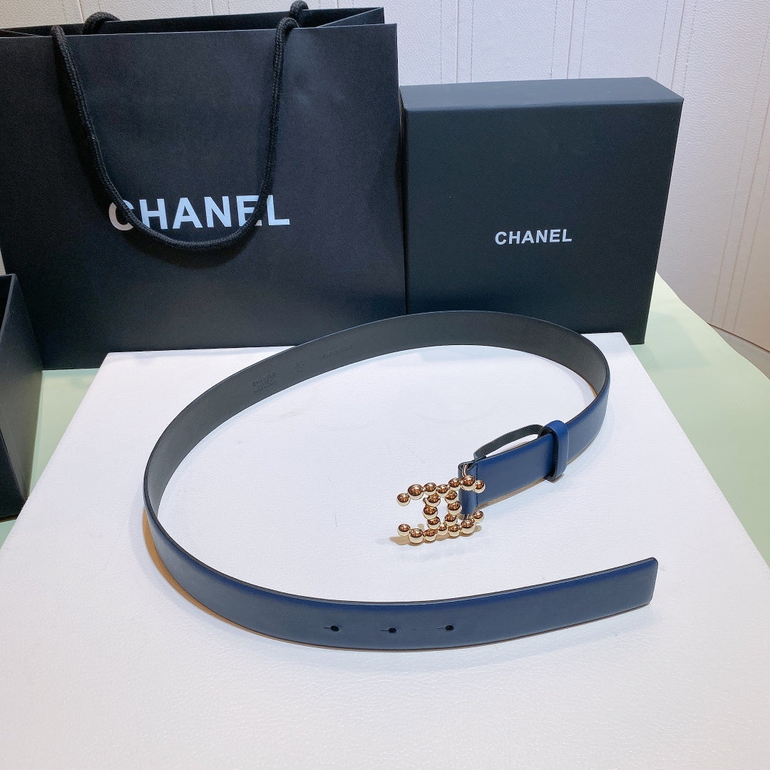 Chanel Belt With Bead Buckle Purple