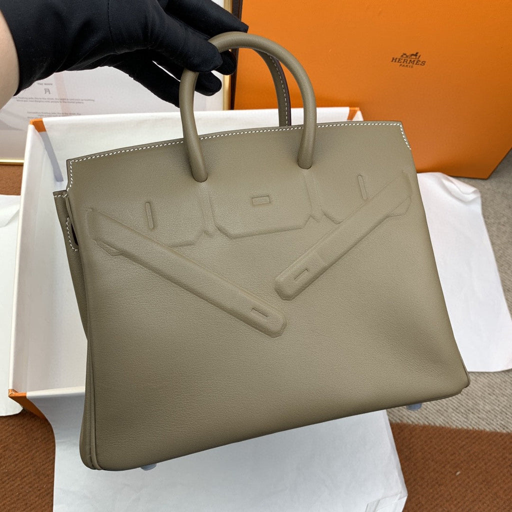 Hermes Etoupe Shadow Birkin 25 Brown
