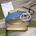 Gucci Belt With Double G Buckle Blue