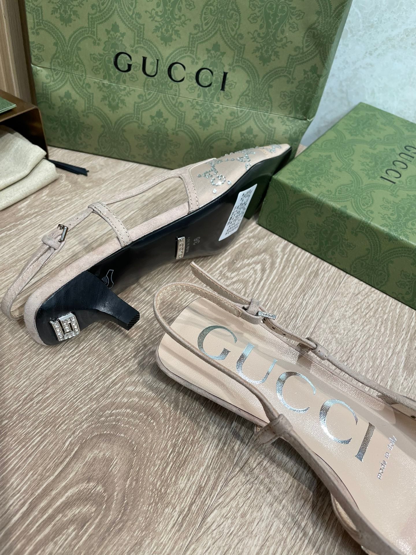 Gucci Slingback Pumps Brown