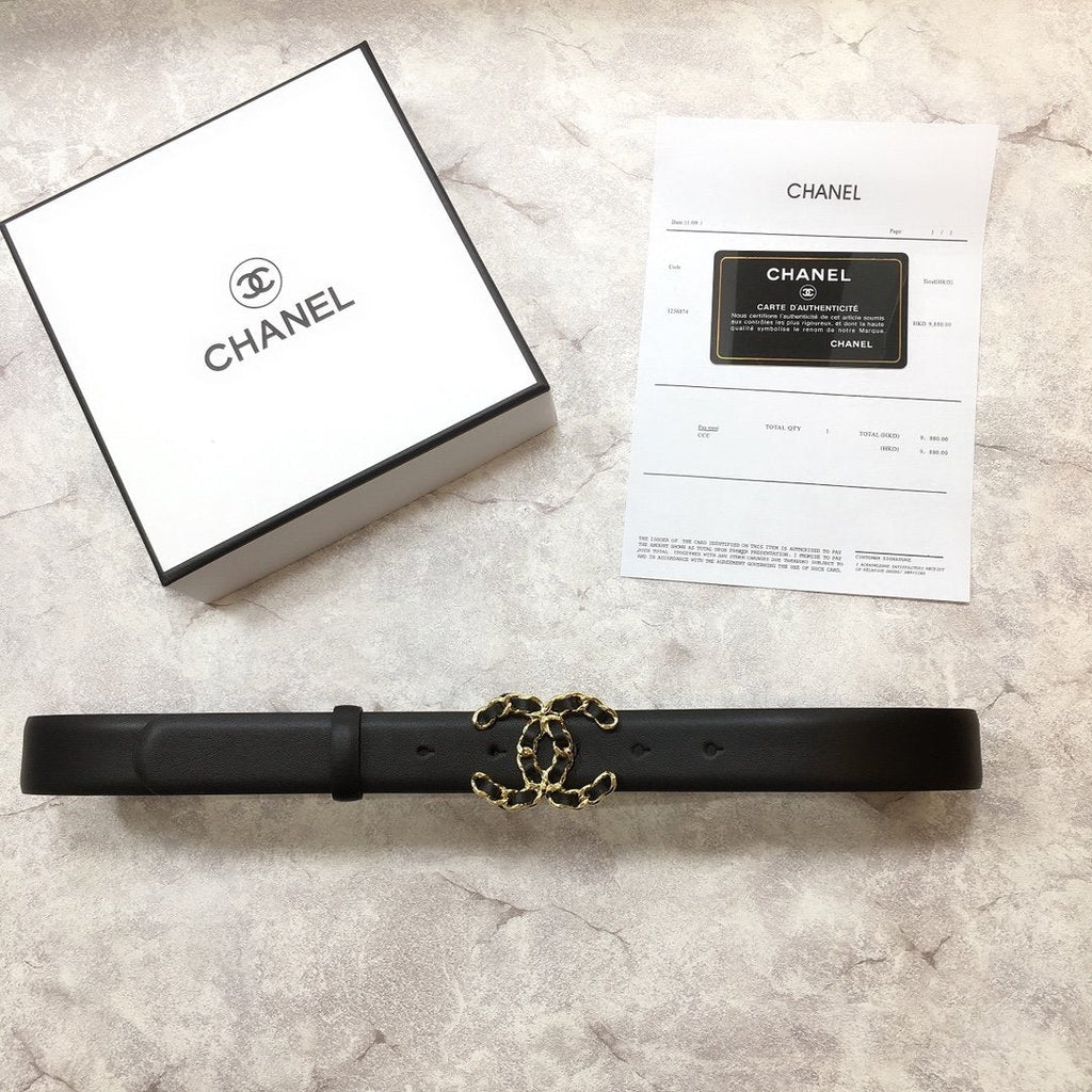 Chanel Belt With Double C Buckle Black