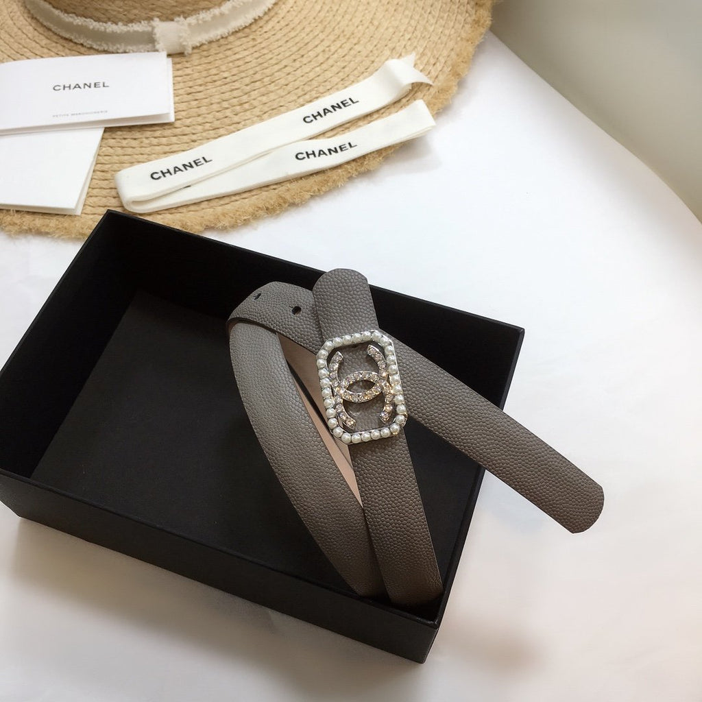 Chanel Belt With Double C Buckle Brown
