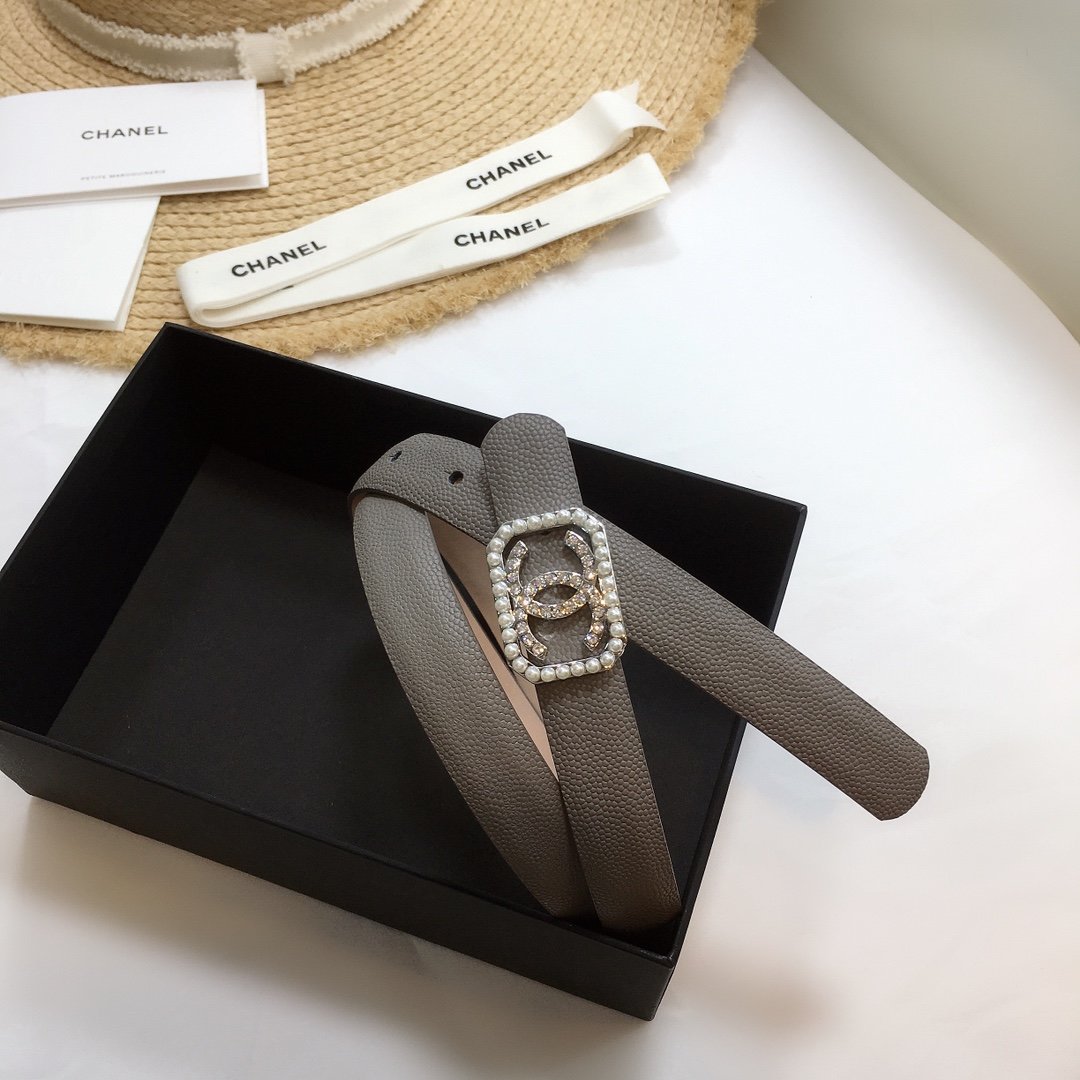 Chanel Belt With Double C Buckle Brown