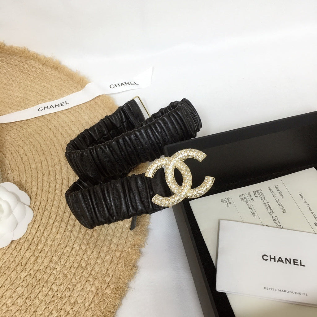 Chanel Belt With Beaded Buckle Black