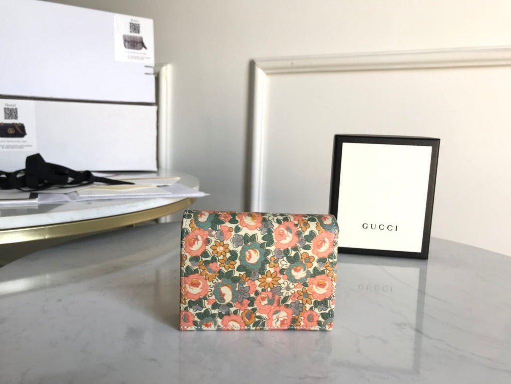 Gucci Horsebit 1955 Flora Card Case Wallet 11cm