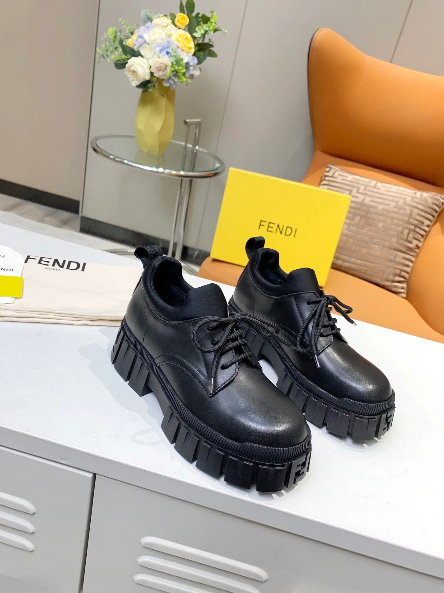 Fendi Force Black Low Top Black