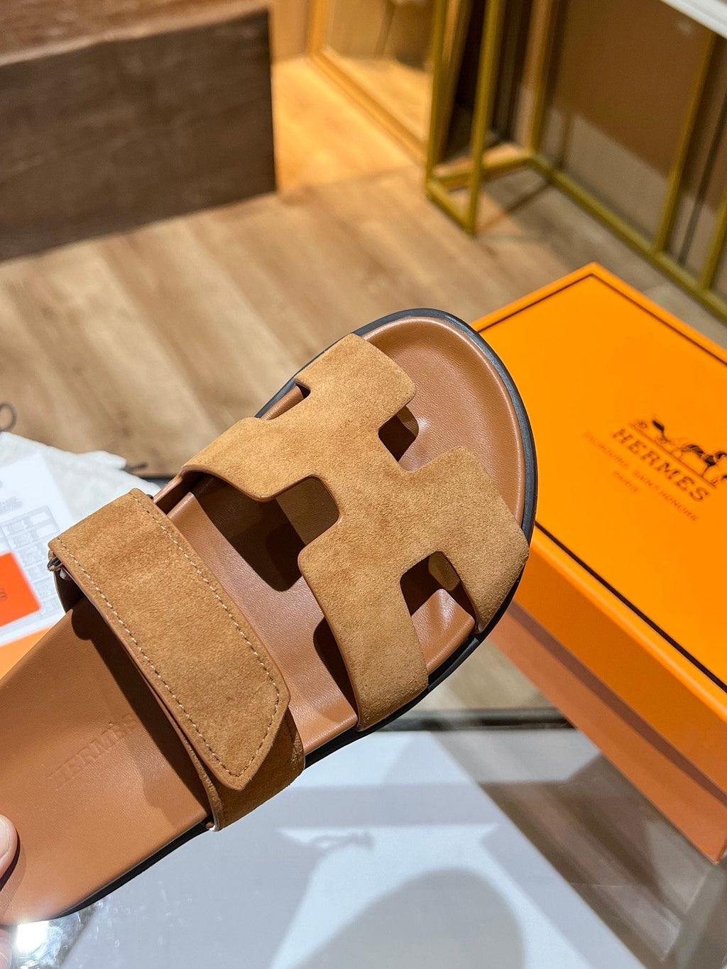 Hermes Oran Sandal Brown