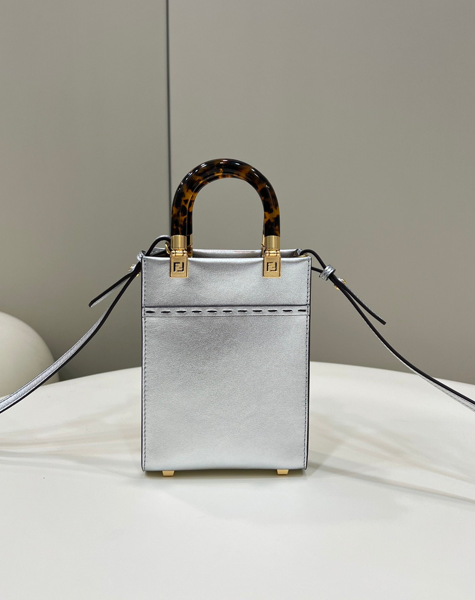 Fendi Mini Sunshine Shopper 18cm Silver