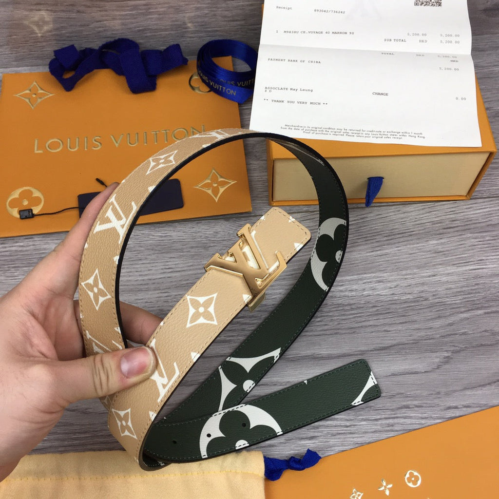 Louis Vuitton LV Initiales Belt Green