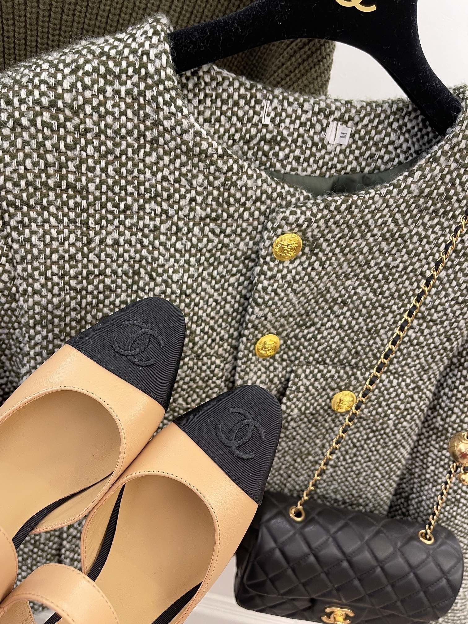 Chanel Sling Back Beige