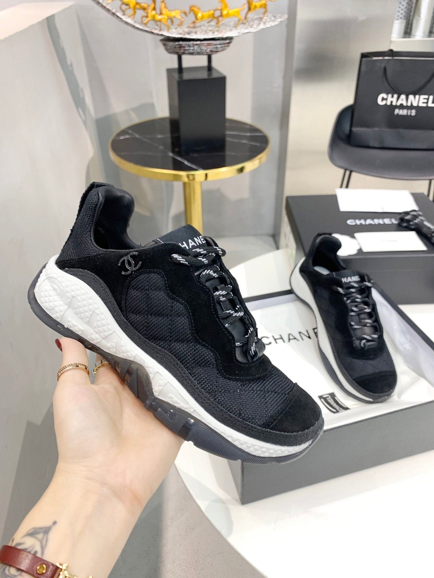 Chanel Trainers Sneakers Black