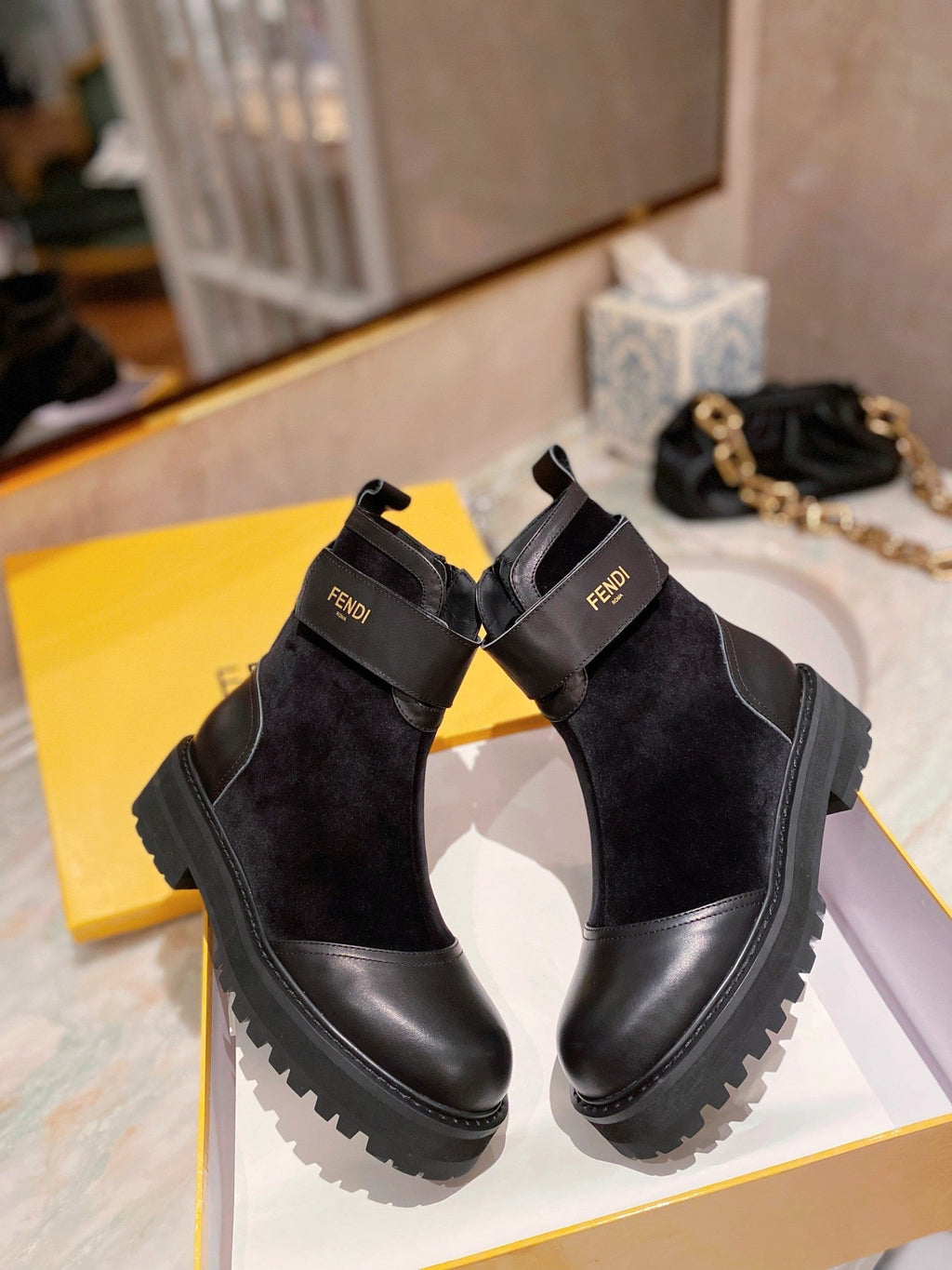 Fendi Force Black High Top Black