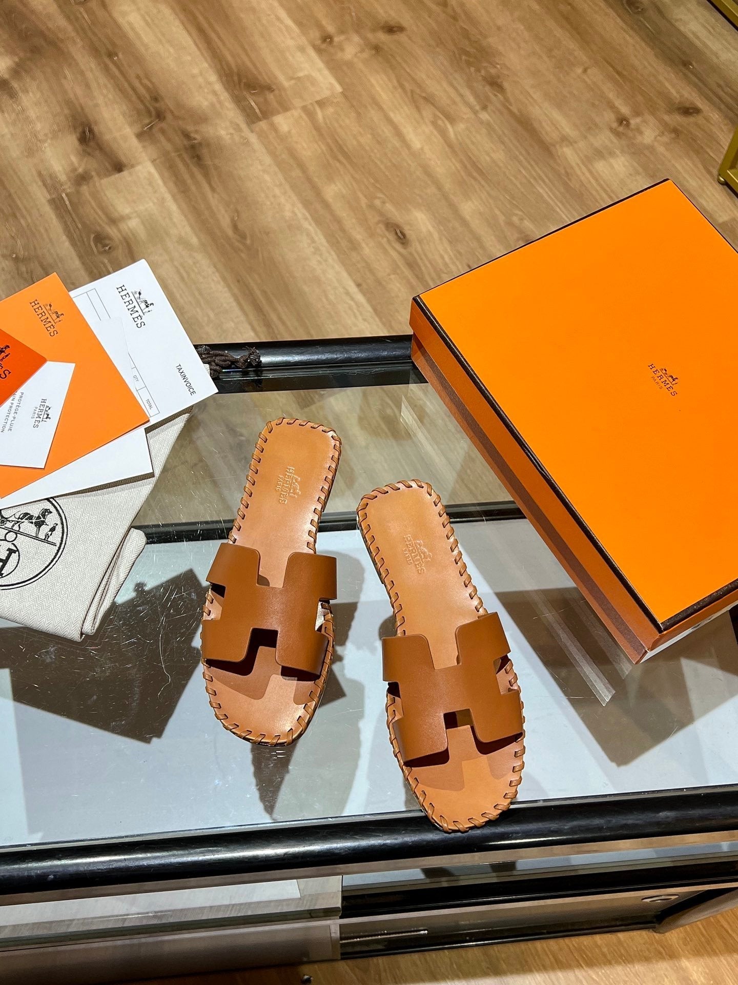 Hermes Oran Sandal Brown