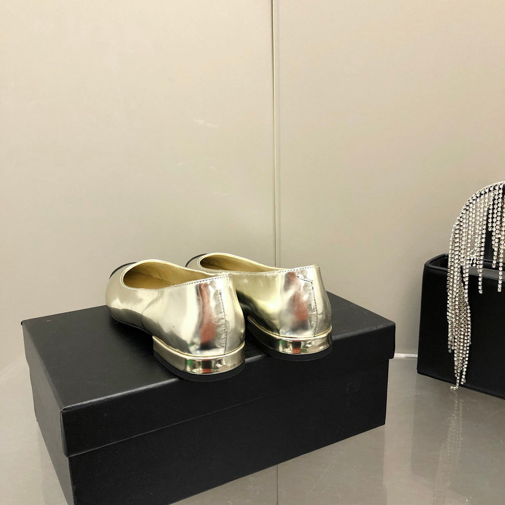 Chanel Flats Gold