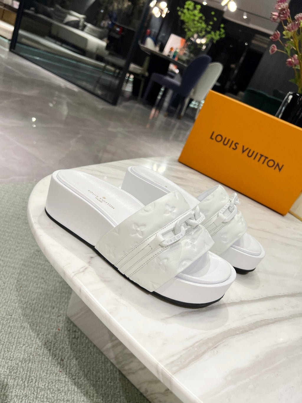 Louis Vuitton Jumbo Flatform Mule White