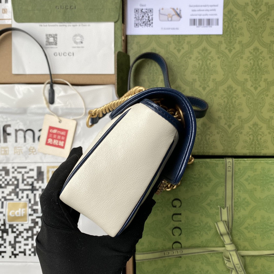 Gucci Marmont Matelassé Mini Bag 23cm White