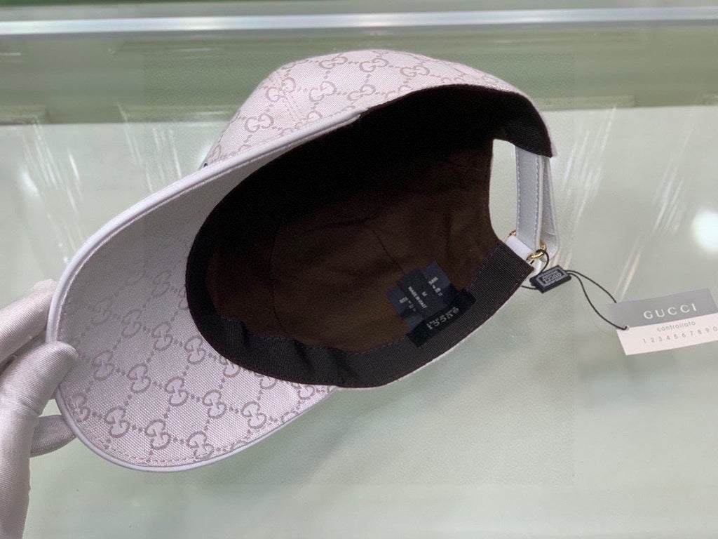Gucci Canvas Baseball Cap with Web White