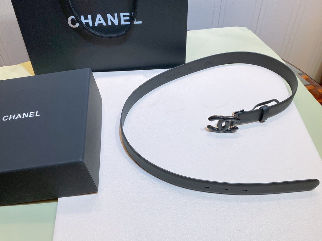 Chanel Belt With Double C Buckle Black