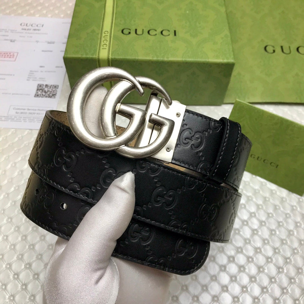 Gucci Belt With Double G Buckle Doreamon Black