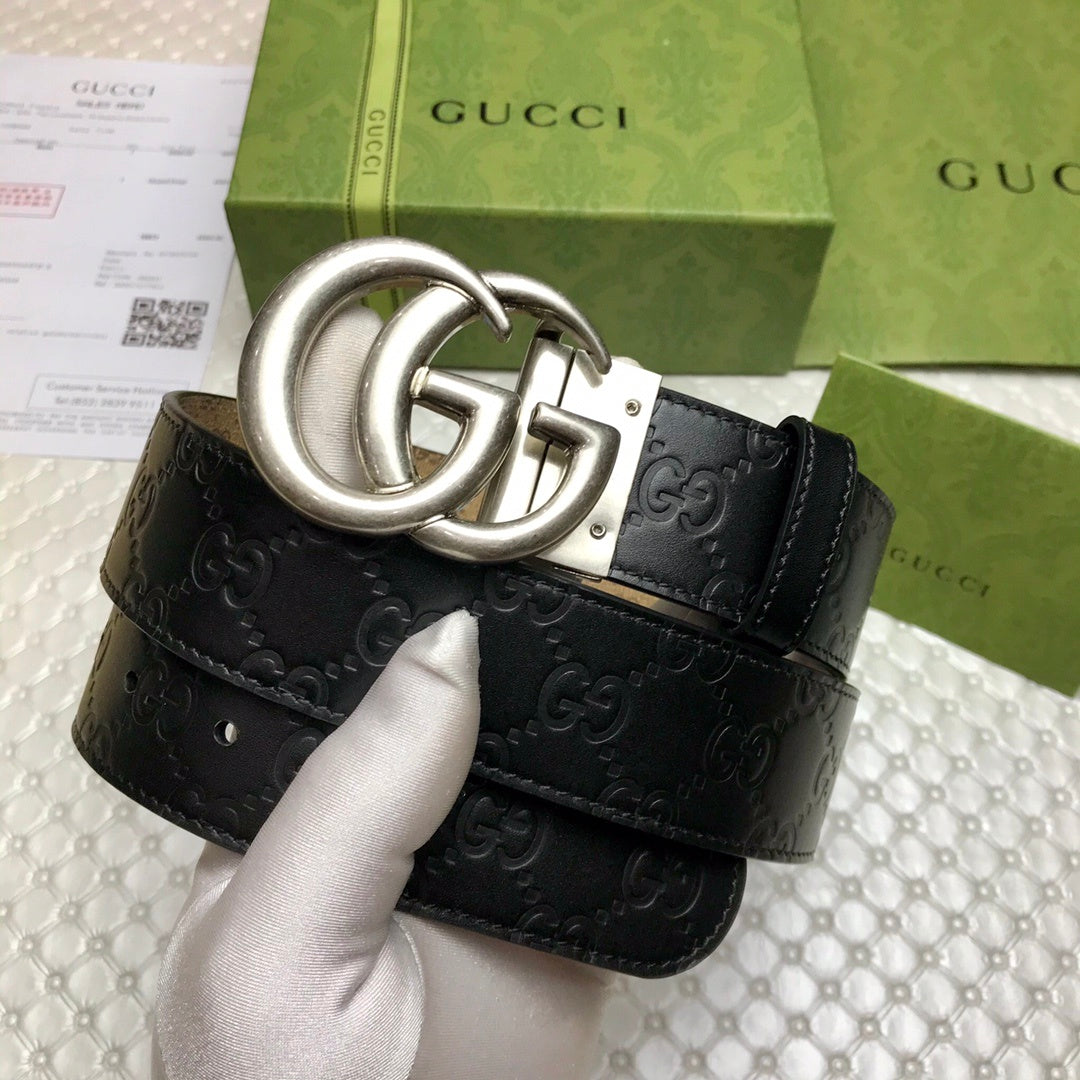 Gucci Belt With Double G Buckle Doreamon Black