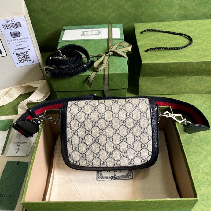 Gucci Horsebit 1955 GG Mini Bag 17cm Beige