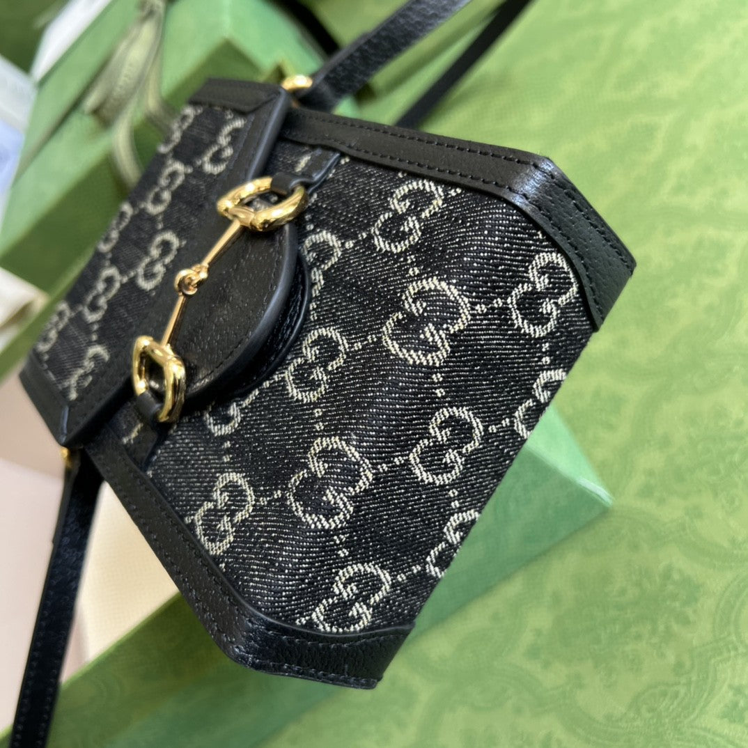 Gucci 625615 Horsebit 1955 Mini Bag 12cm Black